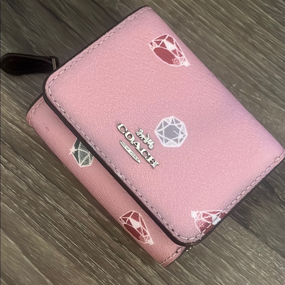 Coach Pink Wallet with Gem Print X Disney